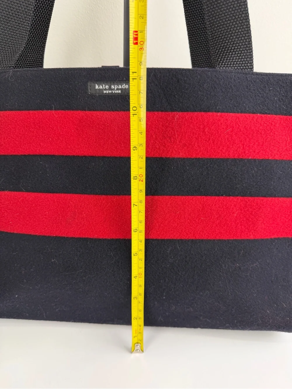 Kate Spade New York Red & Black Striped Baby Tote Diaper Bag